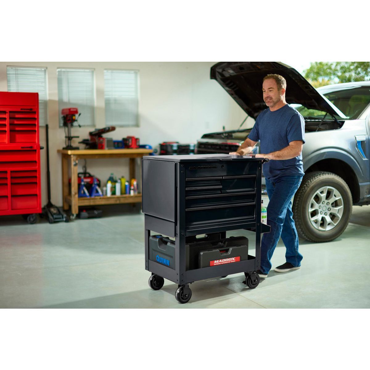 U.S. GENERAL 30 in., 5-Drawer Mechanics Cart, Black2