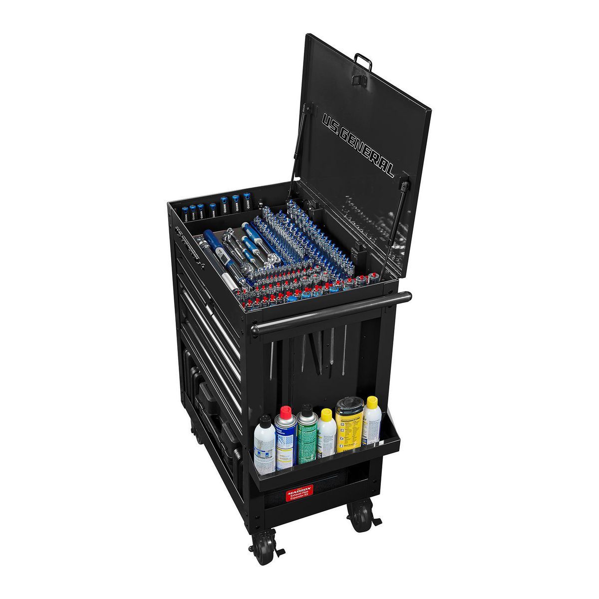 U.S. GENERAL 30 in., 5-Drawer Mechanics Cart, Black6