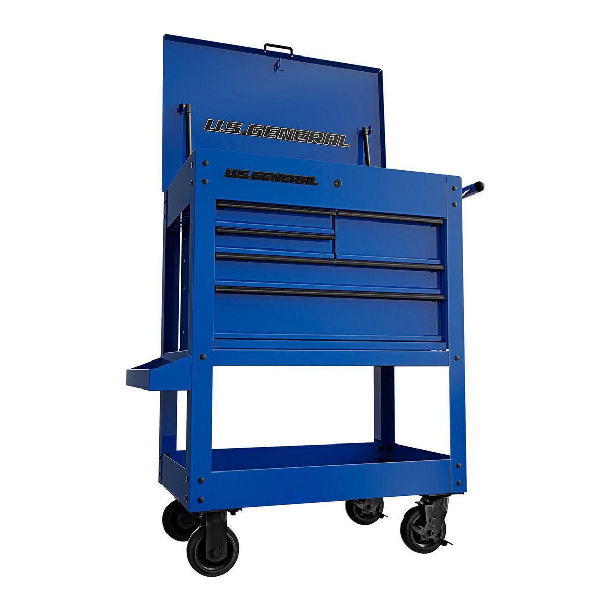 U.S. GENERAL 30 in., 5-Drawer Mechanics Cart, Blue3