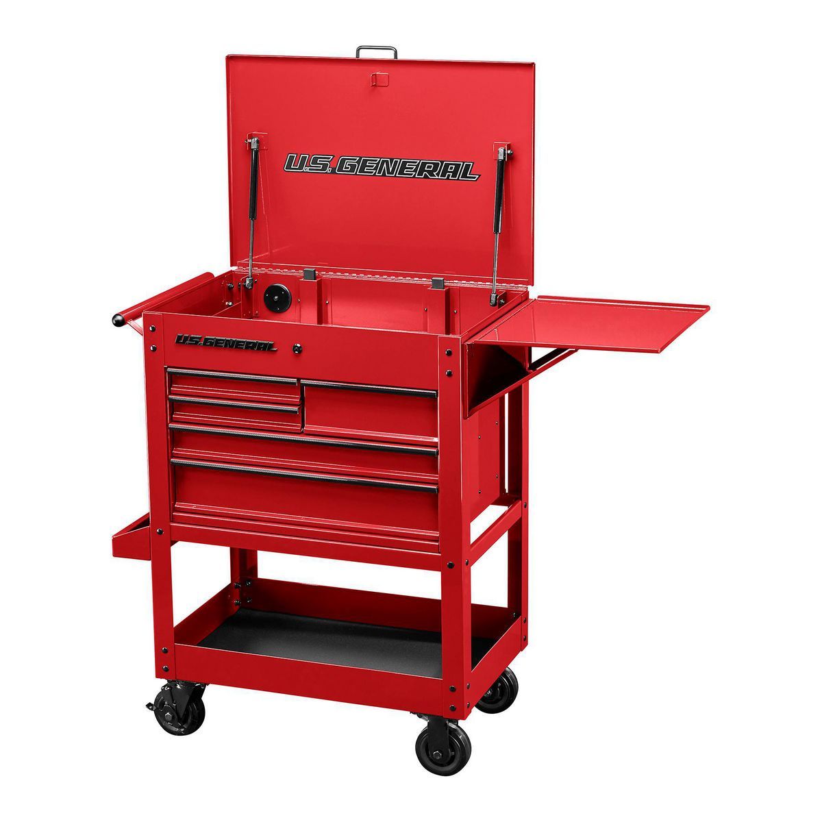 U.S. GENERAL 30 in., 5-Drawer Mechanics Cart, Red132