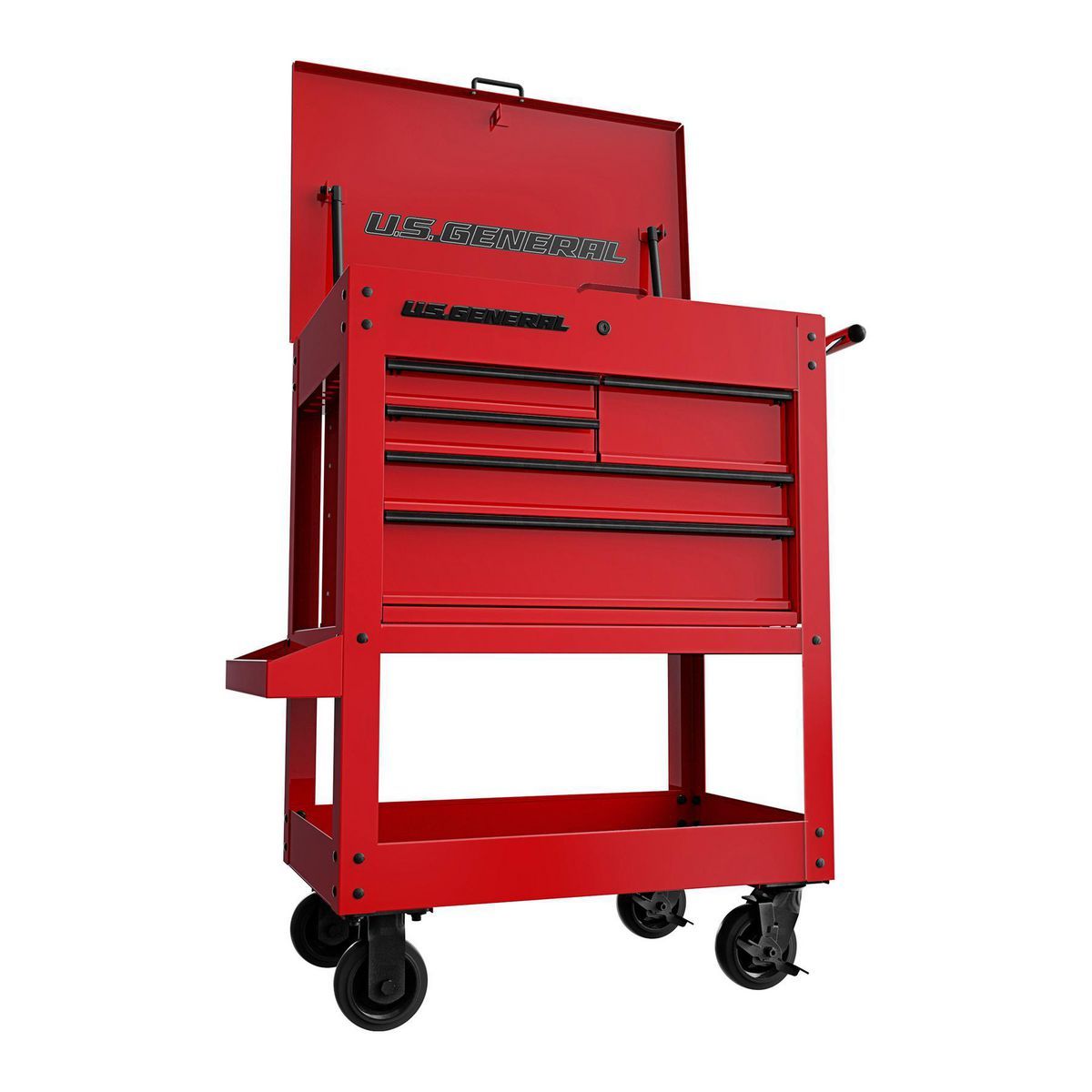 U.S. GENERAL 30 in., 5-Drawer Mechanics Cart, Red4