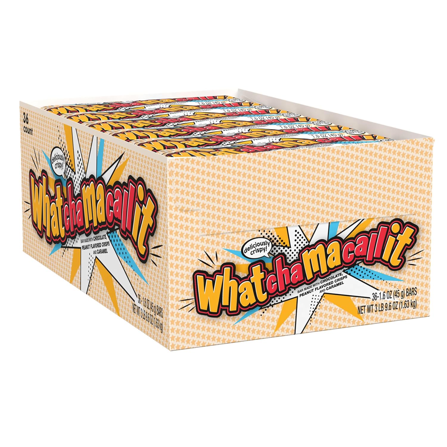 WHATCHAMACALLIT Chocolate Caramel Peanut Crisps Candy Bars, 1.6 oz (36 Count)1`
