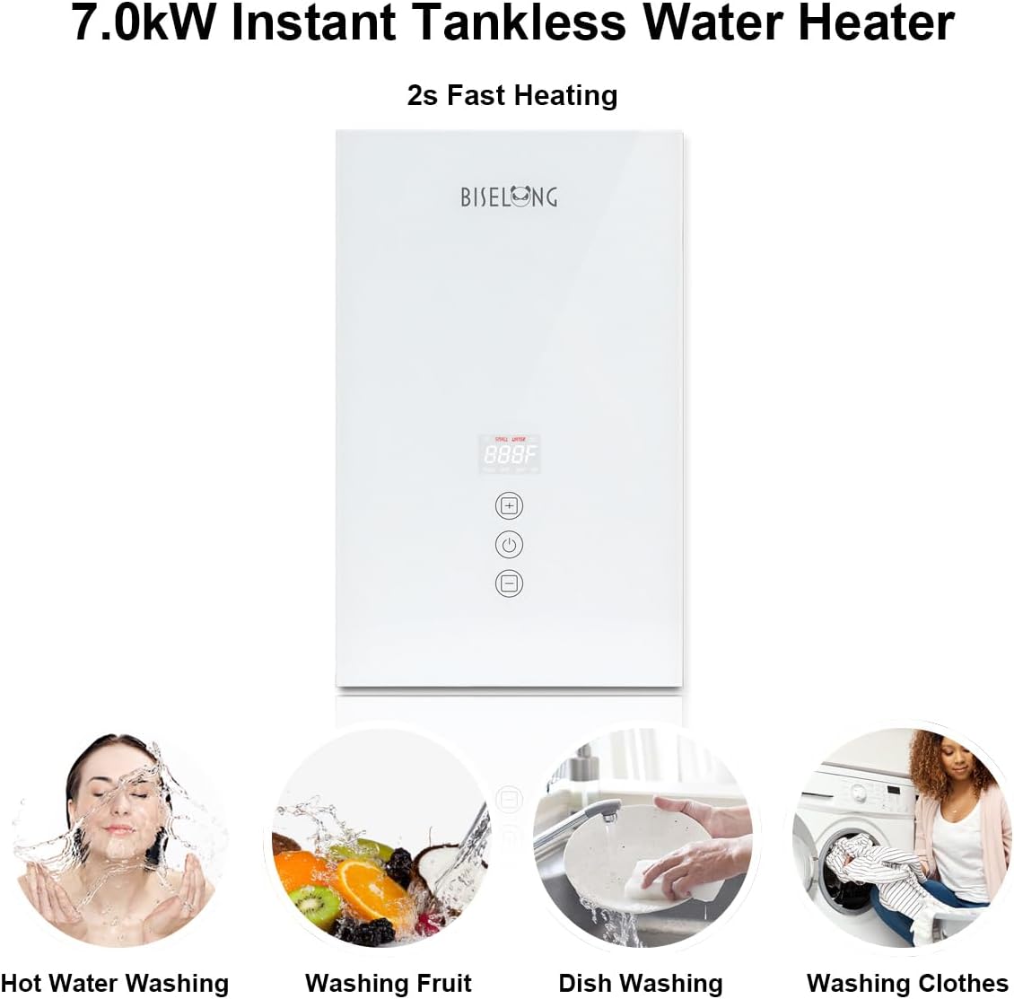Water Heater for Home, Tank or Tankless, Electric or Gas, Multiple Sizes (white-3.5)1