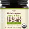 Wedderspoon Raw Organic Manuka Honey KFactor 16+, 8.8 Oz, Unpasteurized, Genuine New Zealand Honey, Multi-Functional, Non-GMO Superfood, Kfactor, Traceable from Our Hives to Your Home