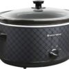 West Bend Slow Cooker 6-Quart Manual Crockery Style with Dishwasher Safe Oval Ceramic Crockpot and Glass Lid Two Temperature Settings Plus Keep Warm, 330-Watts, Black