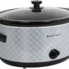 West Bend Slow Cooker 6-Quart Manual Crockery Style with Dishwasher Safe Oval Ceramic Crockpot and Glass Lid Two Temperature Settings Plus Keep Warm, 330-Watts, Silver