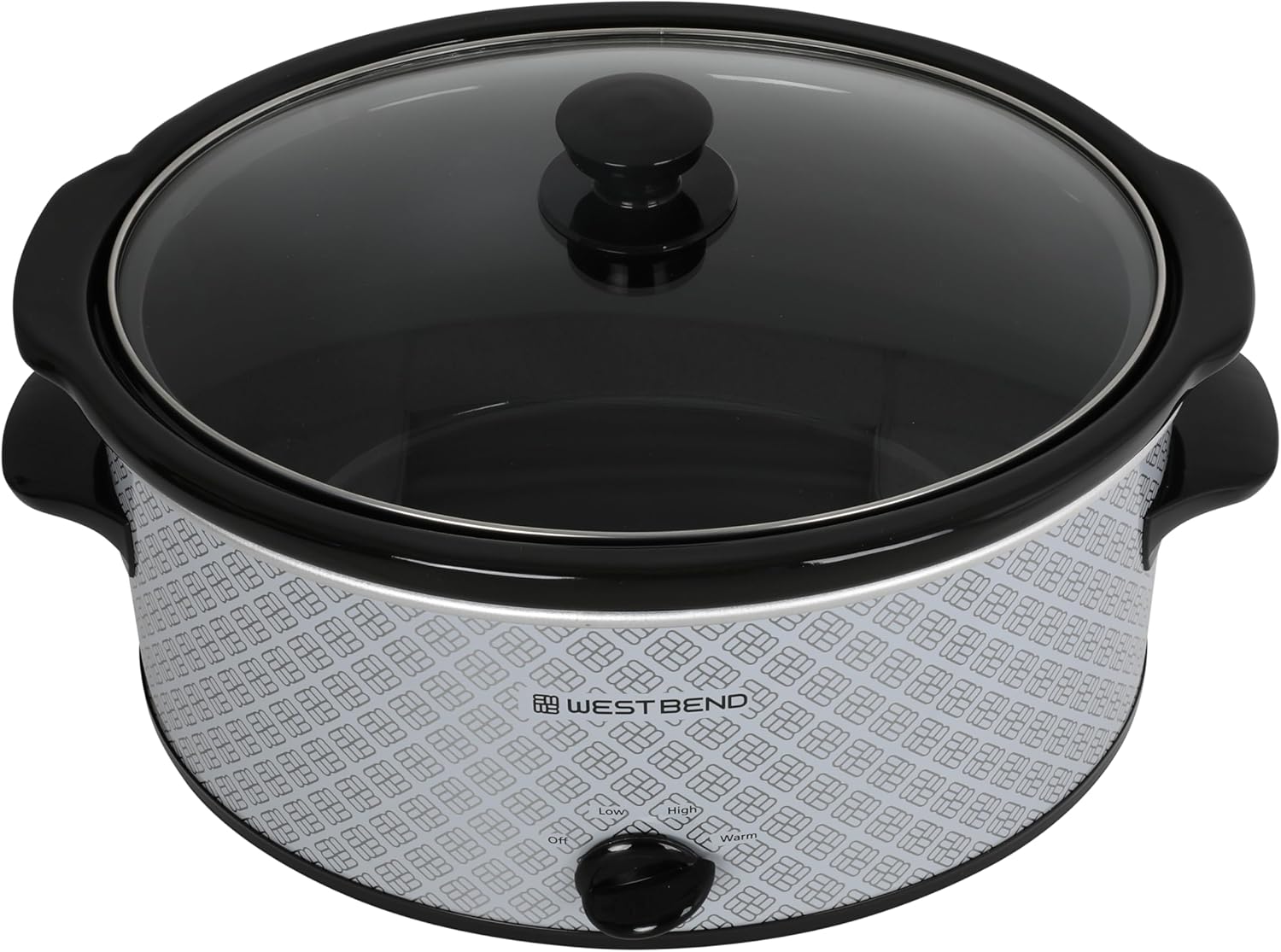 West Bend Slow Cooker 6-Quart Manual Crockery Style with Dishwasher Safe Oval Ceramic Crockpot and Glass Lid Two Temperature Settings Plus Keep Warm, 330-Watts, Silver5
