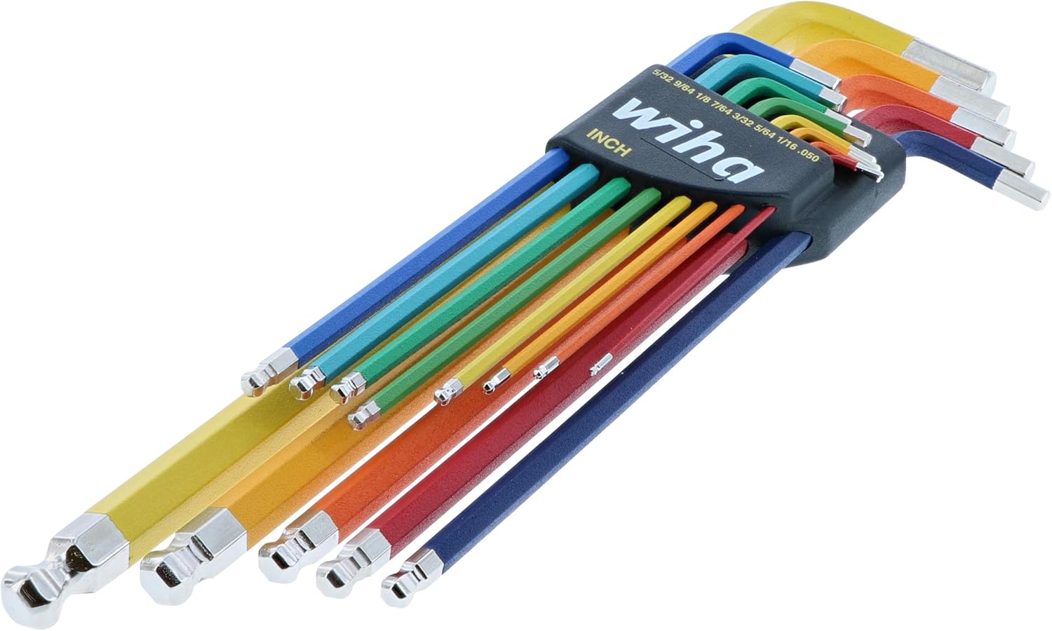 Wiha 13 Piece Ball End Color Coded Hex L-Key Set - Inch1