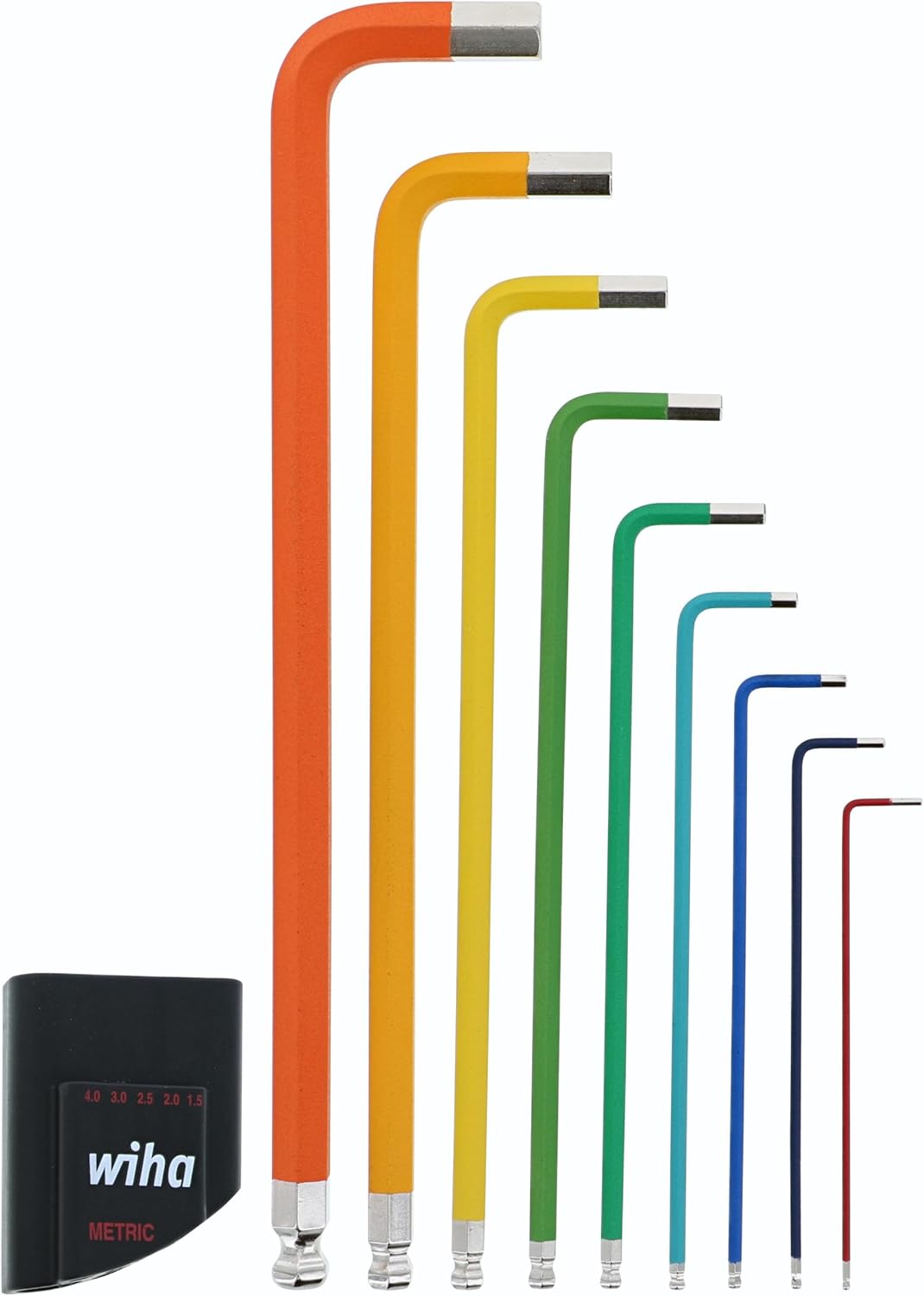 Wiha 9 Piece Ball End Color Coded Hex L-Key Set - Metric1
