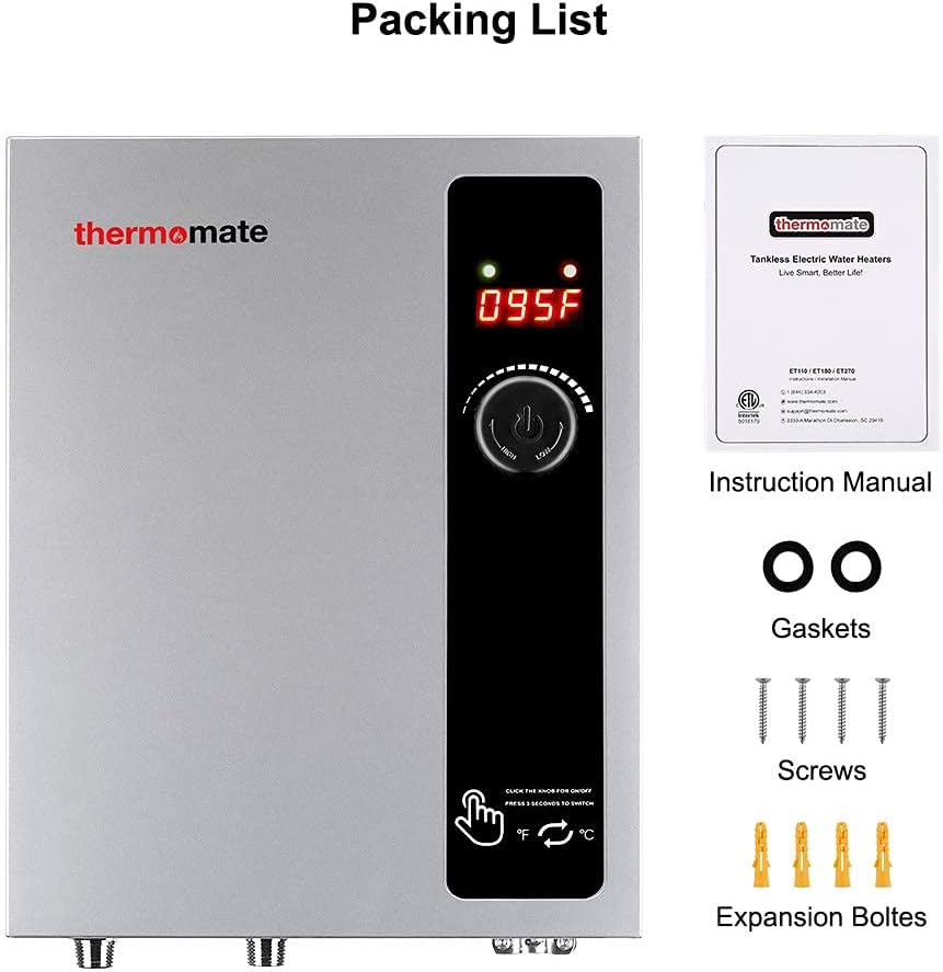thermomate Electric Tankless Water Heater, 11kW 208~240 Volt, On Demand Instant Hot Water Heater, Self Modulating Energy Saving, Save Space, 2.15GPM at 35°F Rise11