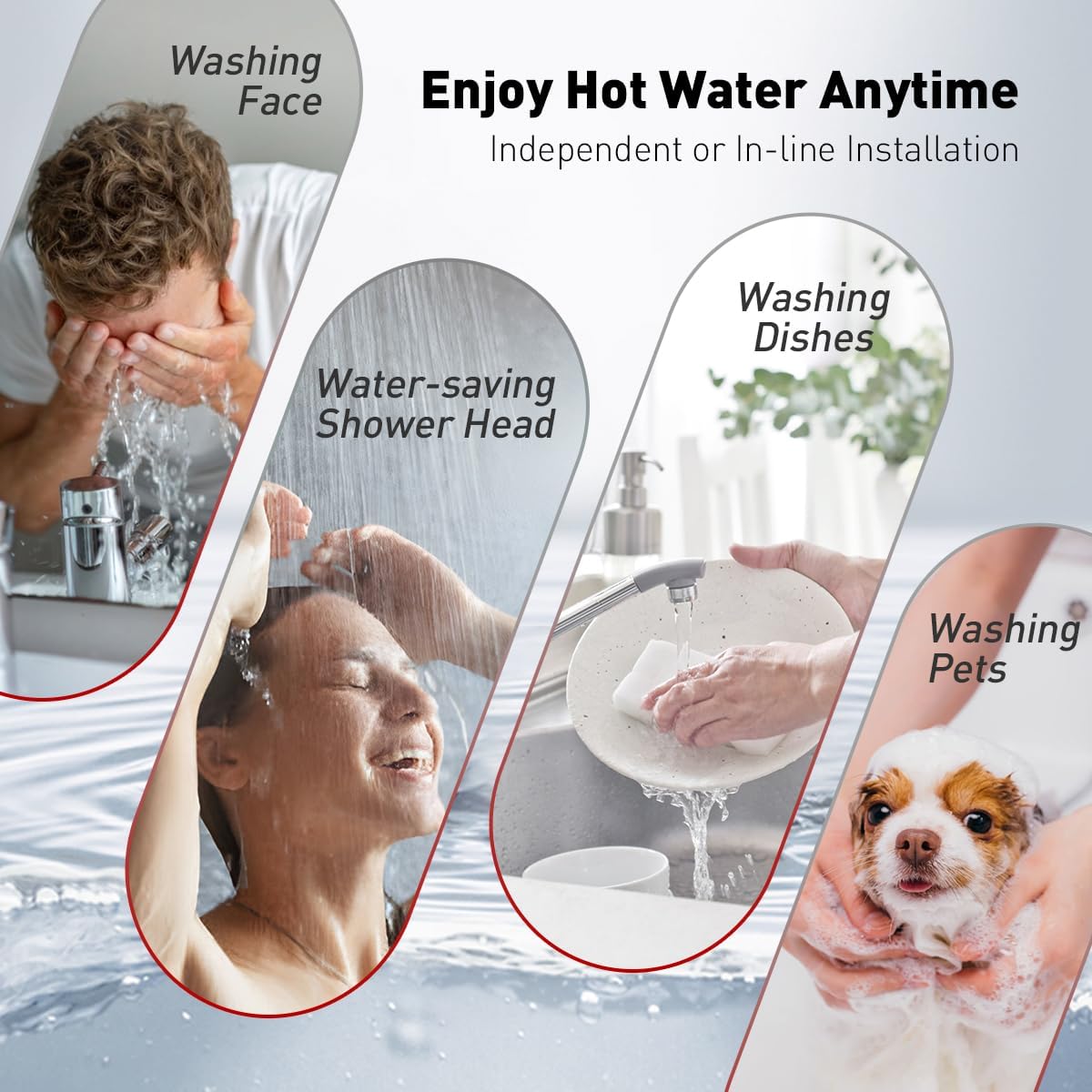 thermomate Tankless Water Heater Electric, 8kW at 240 Volt, On Demand Instant Hot Water Heater for Point of Use, Self-Modulating Save Energy, Save Space, 1.56GPM at 35°F Rise0