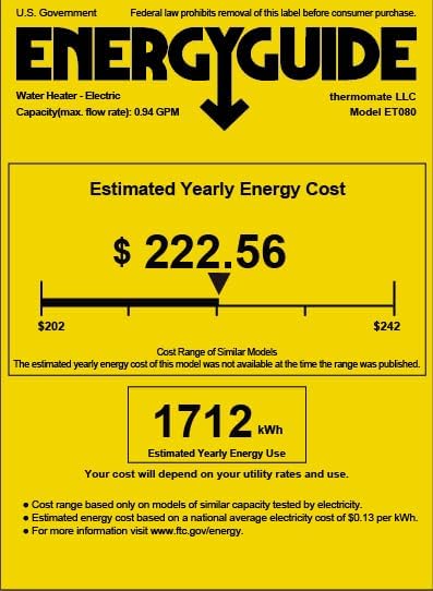 thermomate Tankless Water Heater Electric, 8kW at 240 Volt, On Demand Instant Hot Water Heater for Point of Use, Self-Modulating Save Energy, Save Space, 1.56GPM at 35°F Rise11
