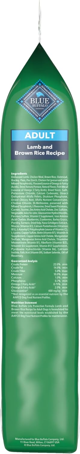 BLUE BUFFALO Life Protection Formula Adult Dry Dog Food, Helps Build and Maintain Strong Muscles, Made with Natural Ingredients, Lamb & Brown Rice Recipe, 24-lb. Bag3