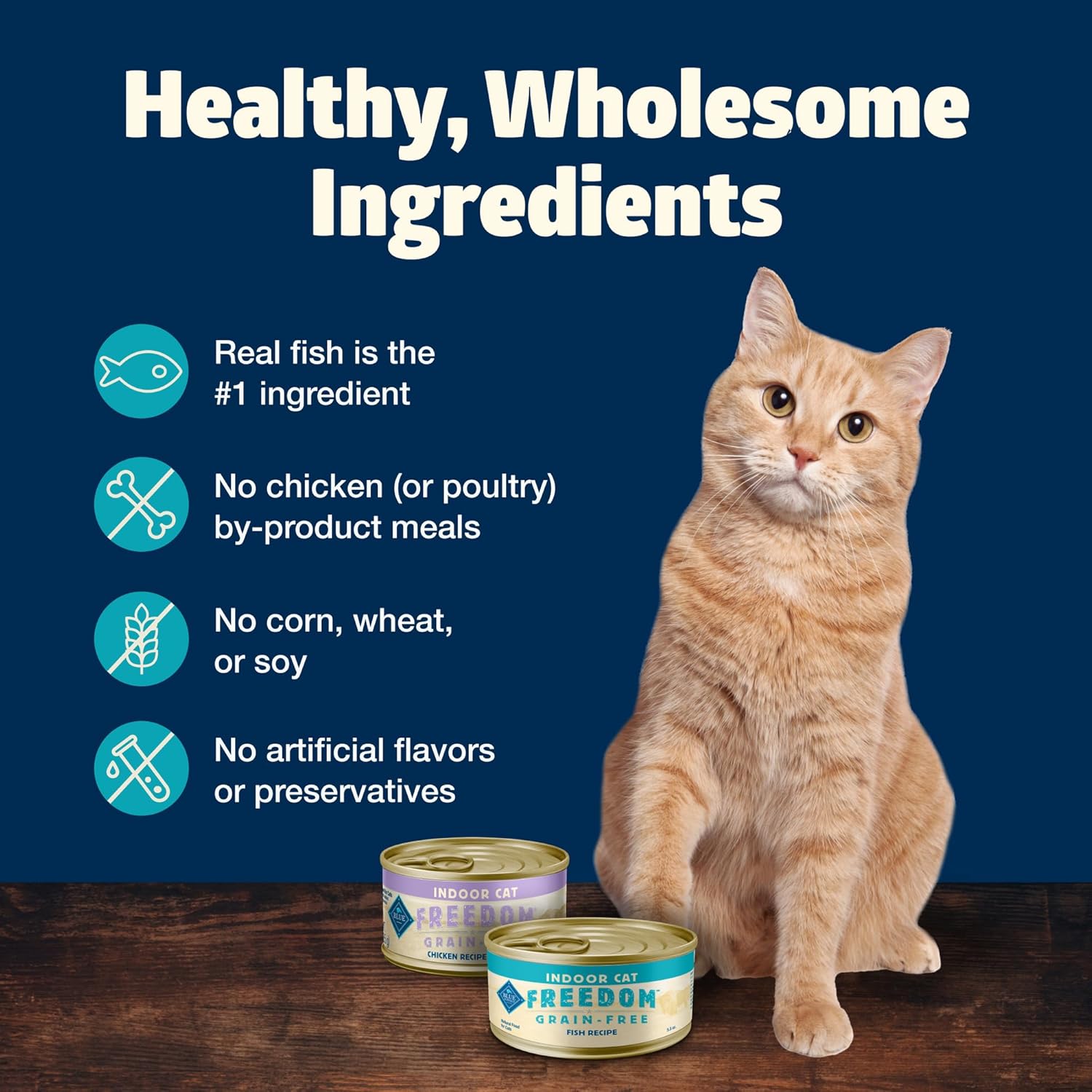 Blue Buffalo Freedom Grain-Free Adult Wet Cat Food, Complete & Balanced Nutrition for Indoor Cats, Made with Natural Ingredients, Fish Recipe, 5.5-oz Cans (24 Count)7