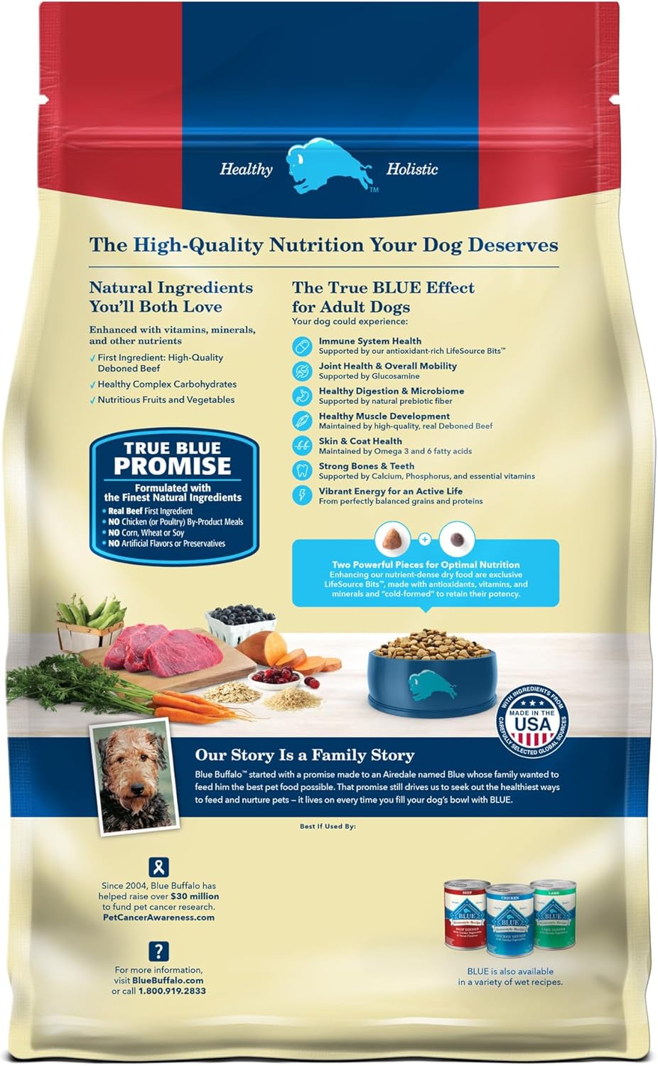 Blue Buffalo Life Protection Formula Adult Dry Dog Food, Helps Build and Maintain Strong Muscles, Made with Natural Ingredients, Beef & Brown Rice Recipe, 15-lb. Bag1