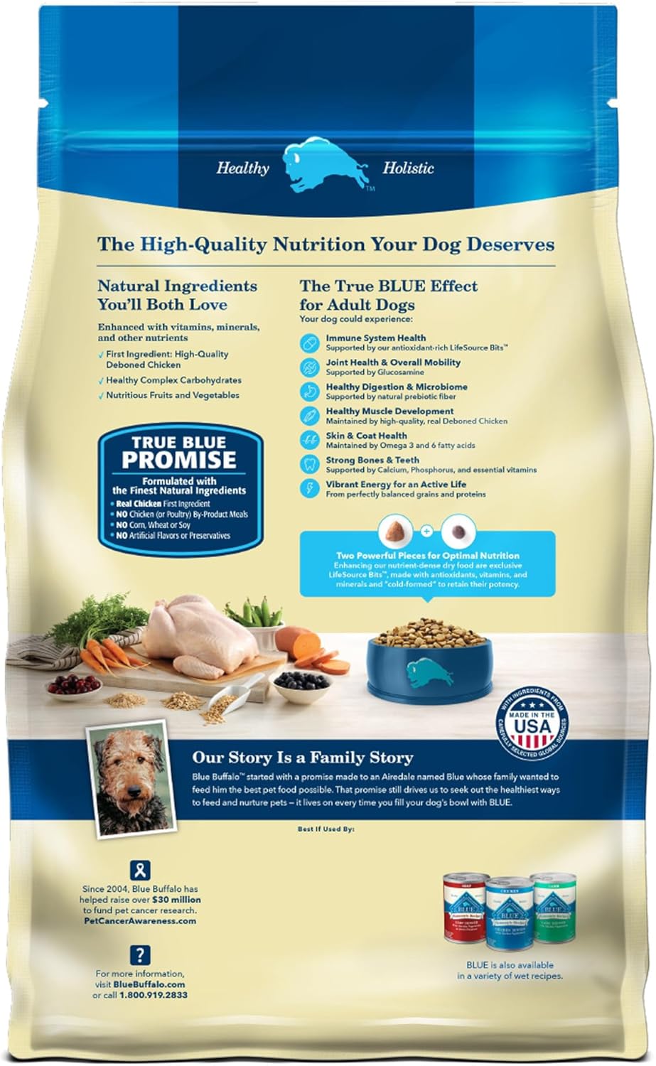 Blue Buffalo Life Protection Formula Adult Dry Dog Food, Helps Build and Maintain Strong Muscles, Made with Natural Ingredients, Chicken & Brown Rice Recipe, 15-lb. Bag1