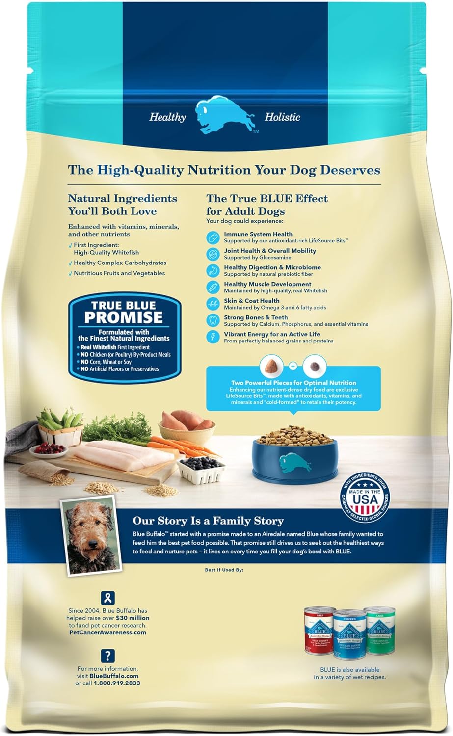 Blue Buffalo Life Protection Formula Adult Dry Dog Food, Helps Build and Maintain Strong Muscles, Made with Natural Ingredients, Fish & Brown Rice Recipe, 15-lb Bag1