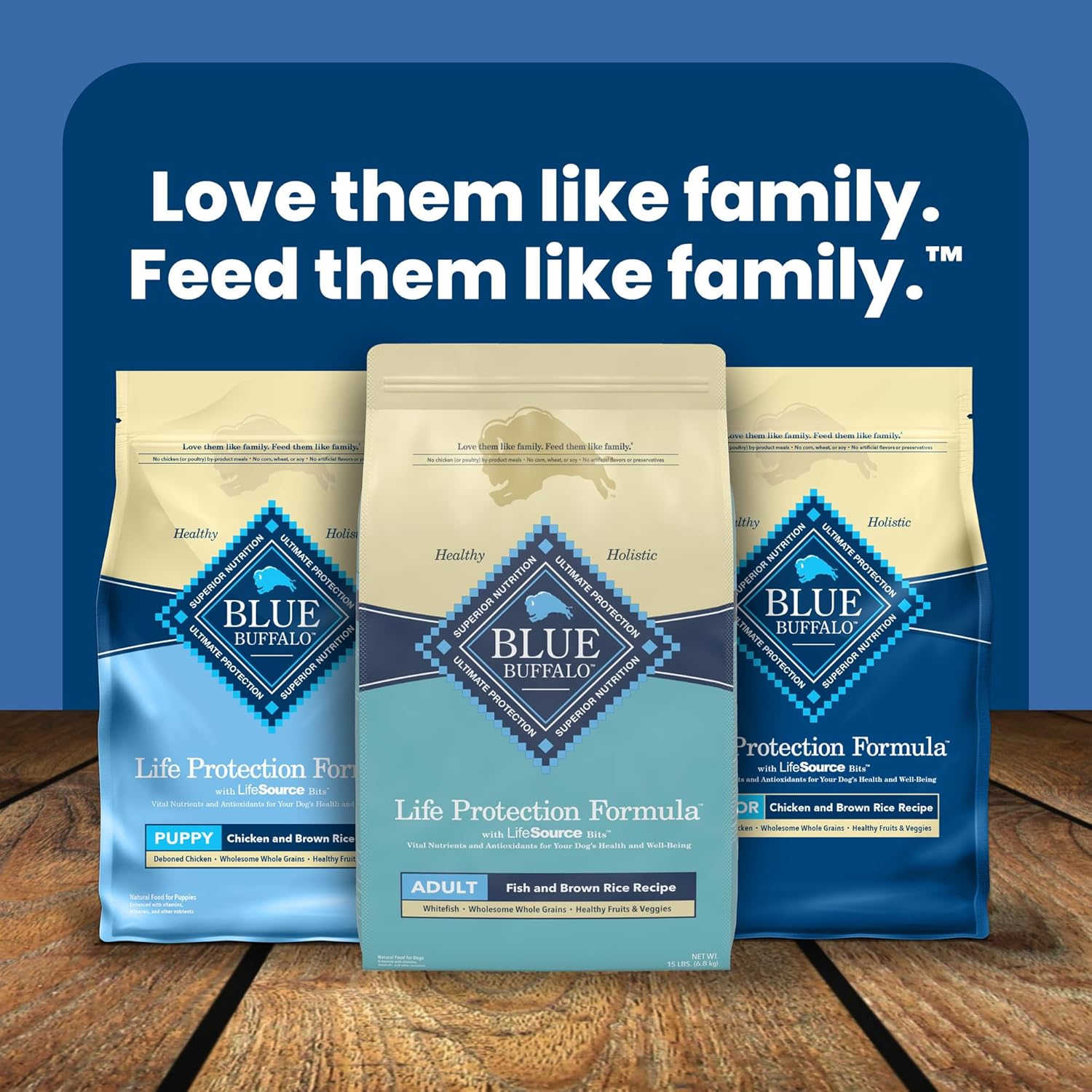 Blue Buffalo Life Protection Formula Adult Dry Dog Food, Helps Build and Maintain Strong Muscles, Made with Natural Ingredients, Fish & Brown Rice Recipe, 15-lb Bag11