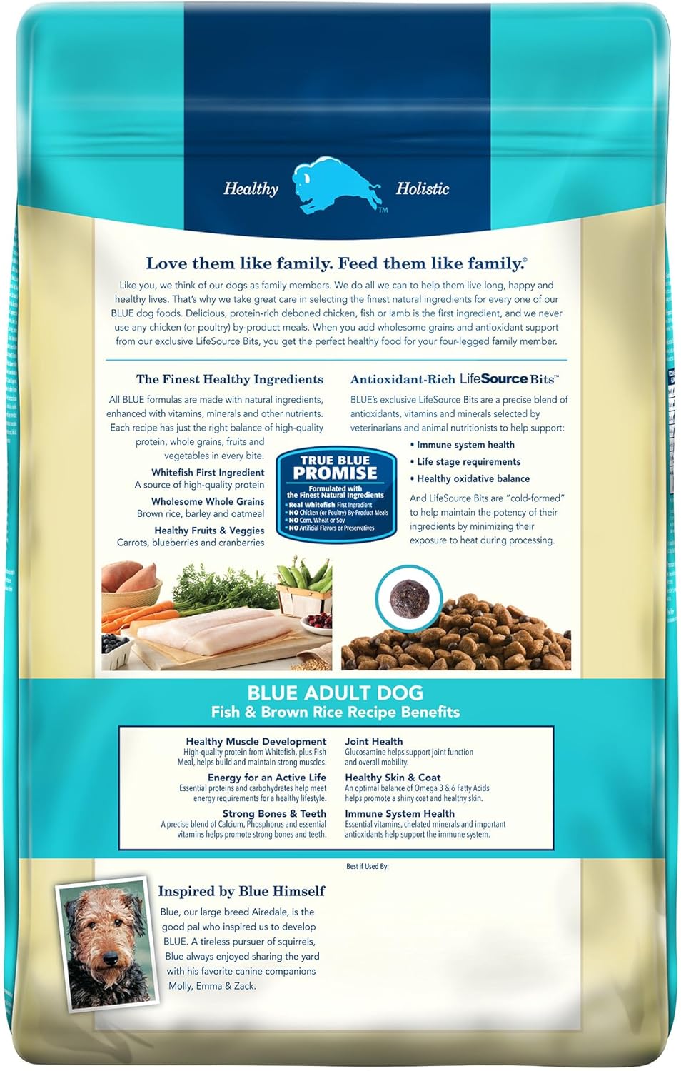 Blue Buffalo Life Protection Formula Adult Dry Dog Food, Helps Build and Maintain Strong Muscles, Made with Natural Ingredients, Fish & Brown Rice Recipe, 30-lb. Bag1