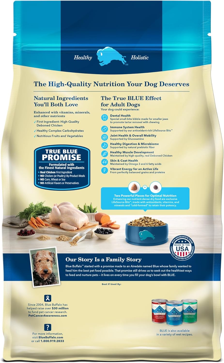 Blue Buffalo Life Protection Formula Adult Small Bite Dry Dog Food, Helps Build and Maintain Strong Muscles, Made with Natural Ingredients, Chicken & Brown Rice Recipe, 15-lb. Bag1