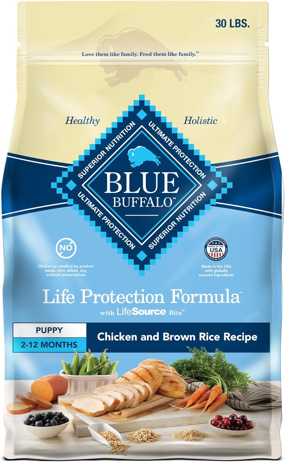 Blue Buffalo Life Protection Formula Puppy Dry Dog Food, Chicken & Brown Rice, 30 lbs Blue Buffalo Life Protection Formula Puppy Dry Dog Food, Chicken & Brown Rice, 30 lbs