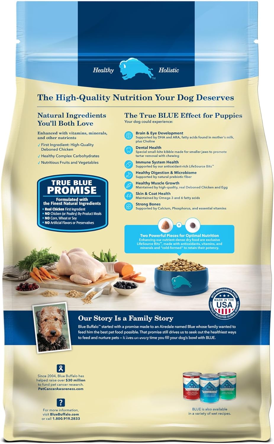 Blue Buffalo Life Protection Formula Puppy Dry Dog Food with DHA and ARA, Made with Natural Ingredients, Chicken & Brown Rice Recipe, 34-lb Bag1