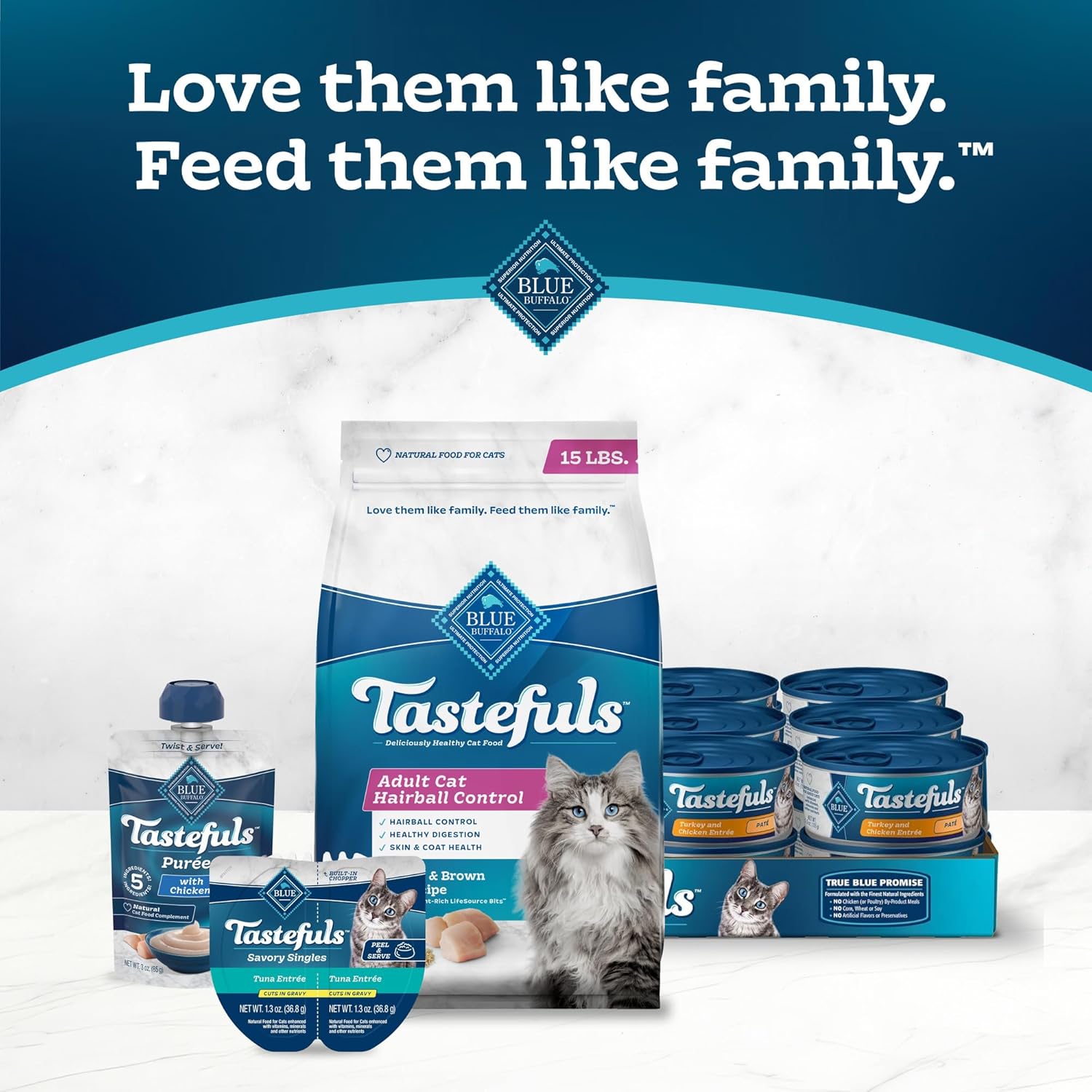 Blue Buffalo Tastefuls Hairball Control Natural Adult Dry Cat Food, Chicken, 15lb bag9
