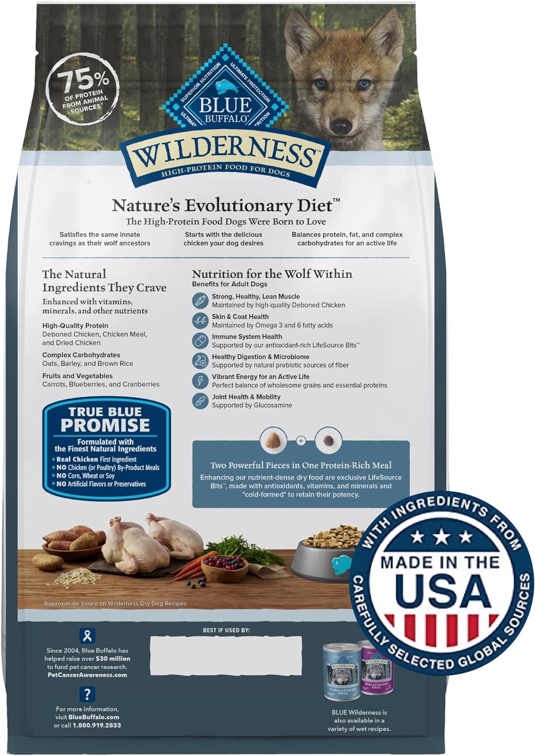 Blue Buffalo Wilderness Puppy High Protein Dry Dog Food With Real Chicken Plus Wholesome Grains, Made in the USA with Natural Ingredients, Chicken, 13-lb. Bag1