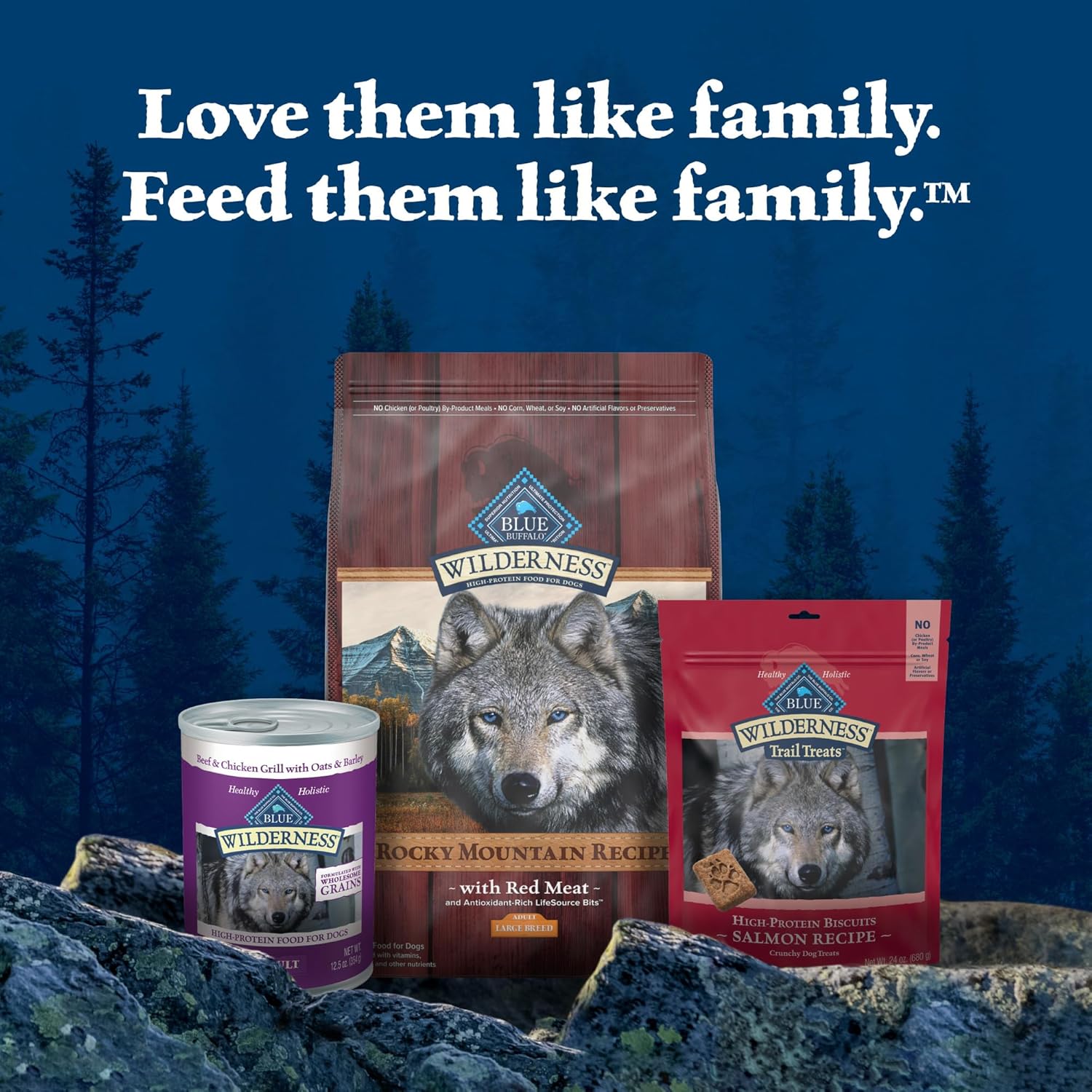 Blue Buffalo Wilderness Rocky Mountain Recipe High-Protein Large Breed Adult Dry Dog Food, Made in the USA with Natural Ingredients Plus Wholesome Grains, Red Meat, 24-lb. Bag0