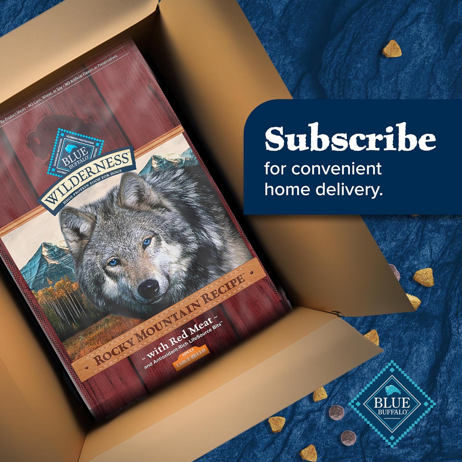 Blue Buffalo Wilderness Rocky Mountain Recipe High-Protein Large Breed Adult Dry Dog Food, Made in the USA with Natural Ingredients Plus Wholesome Grains, Red Meat, 24-lb. Bag12