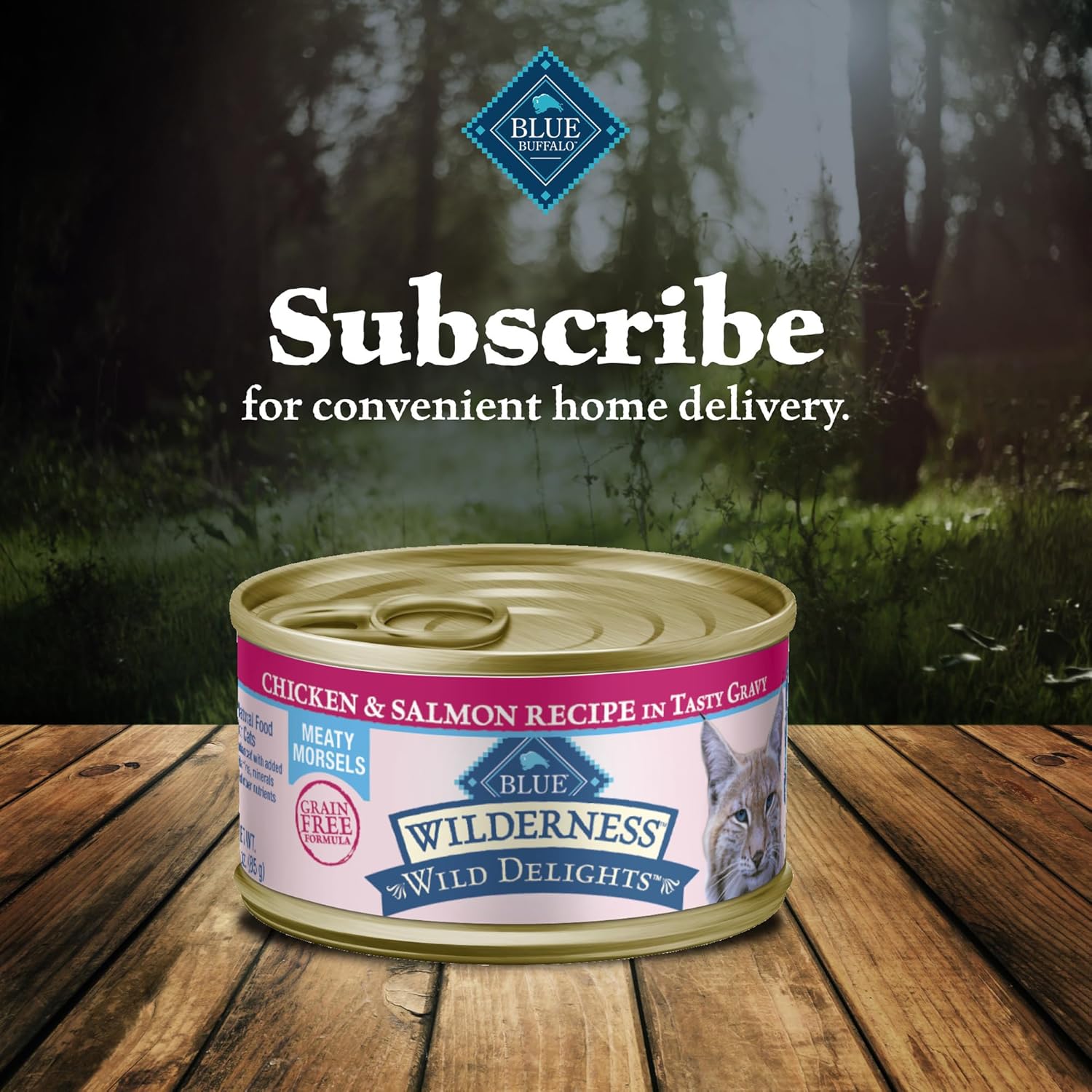 Blue Buffalo Wilderness Wild Delights Meaty Morsels Natural Wet Cat Food, Chicken & Salmon in Tasty Gravy, 3-oz. Cans, 24-Pack00