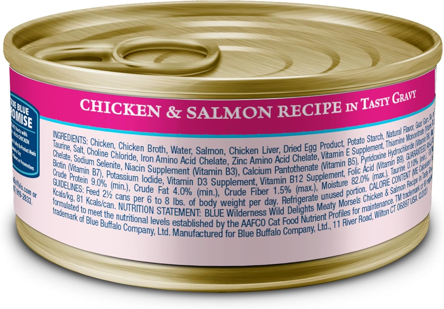 Blue Buffalo Wilderness Wild Delights Meaty Morsels Natural Wet Cat Food, Chicken & Salmon in Tasty Gravy, 3-oz. Cans, 24-Pack1