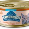 Blue Buffalo Wilderness Wild Delights Meaty Morsels Wet Cat Food, High-Protein & Grain-Free, cwith Natural Ingredients, Chicken & Turkey Recipe in Tasty Gravy, 3-oz. Cans (24 Count)