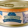 Blue Buffalo Wilderness Wild Delights Minced Natural Wet Cat Food, Chicken & Turkey in Tasty Gravy, 5.5-oz. Cans, 24-Pack