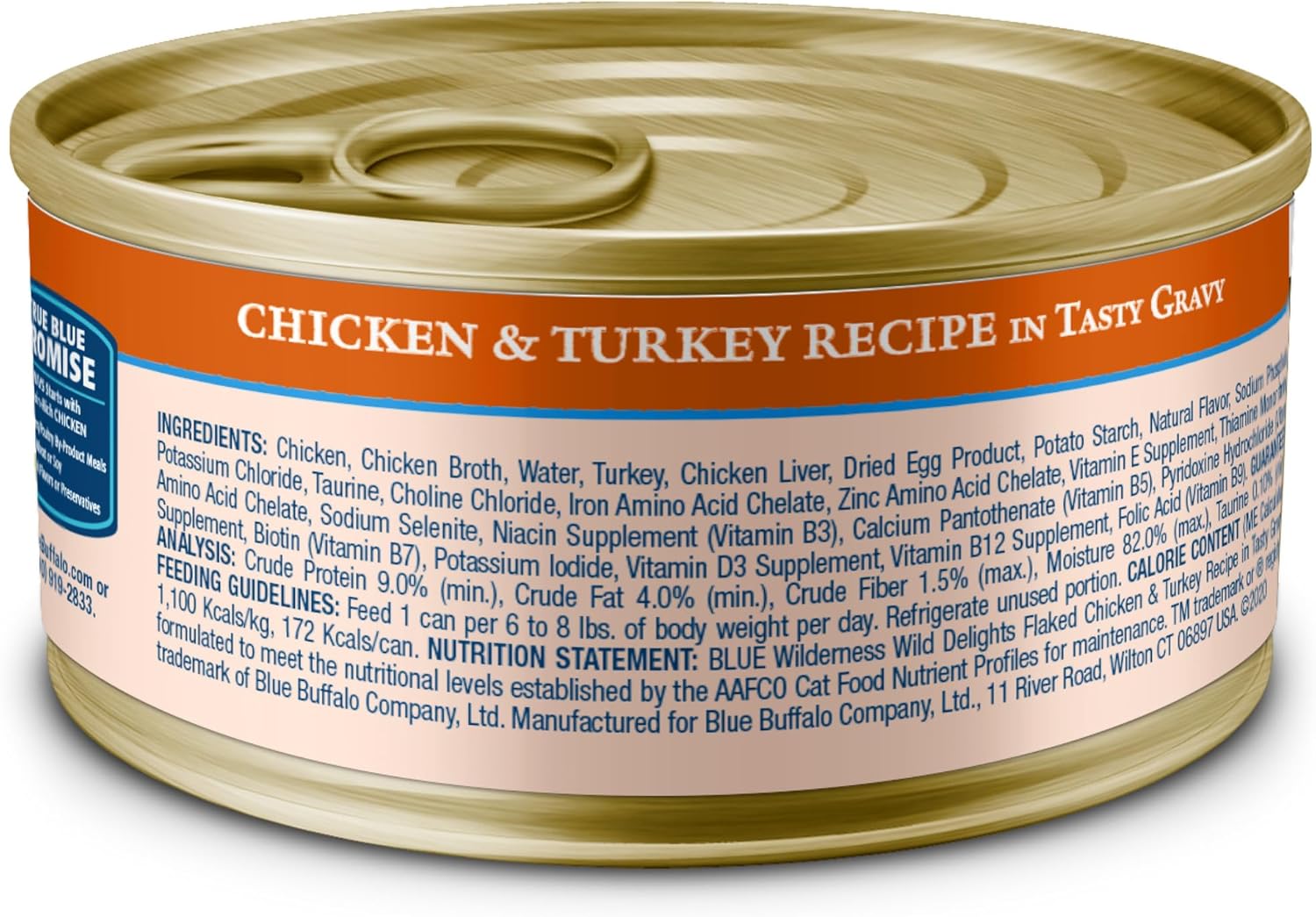 Blue Buffalo Wilderness Wild Delights Minced Natural Wet Cat Food, Chicken & Turkey in Tasty Gravy, 5.5-oz. Cans, 24-Pack1