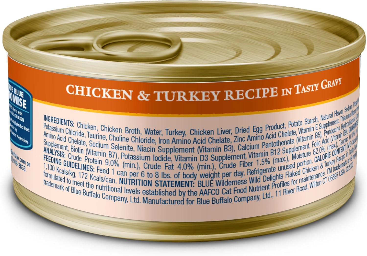 Blue Buffalo Wilderness Wild Delights Natural Wet Food for Cats, Flaked Chicken & Turkey in Tasty Gravy, 5.5-oz Cans, 24-pack1