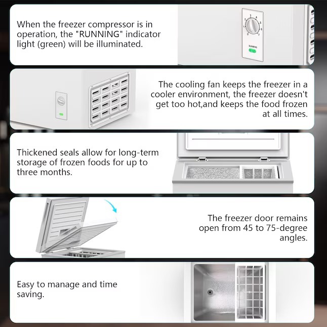COWSAR 3.5-Cu. Feet Garage Ready Manual Defrost Chest Freezer ( White ) LSD58CF97W11_11zon_11zon