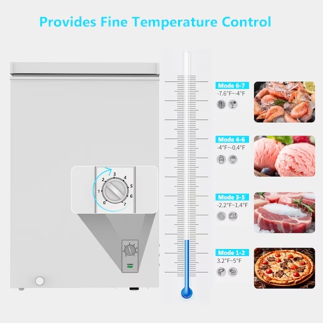 COWSAR 3.5-Cu. Feet Garage Ready Manual Defrost Chest Freezer ( White ) LSD58CF97W1_11zon_11zon