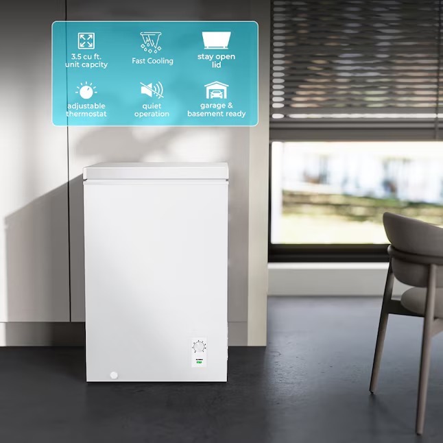 COWSAR 3.5-Cu. Feet Garage Ready Manual Defrost Chest Freezer ( White ) LSD58CF97W2_11zon_11zon