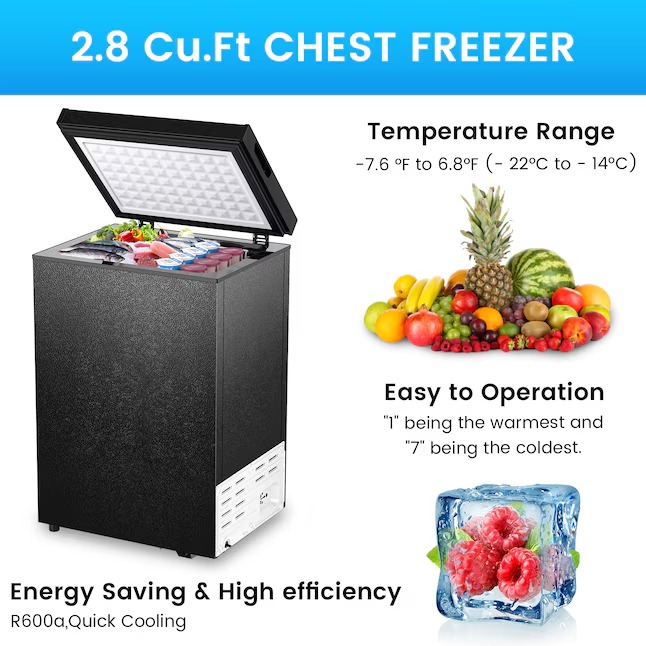 COWSAR LSD58CF80B 2.8-Cu. Feet Garage Ready Manual Defrost Chest Freezer ( Black )3_11zon