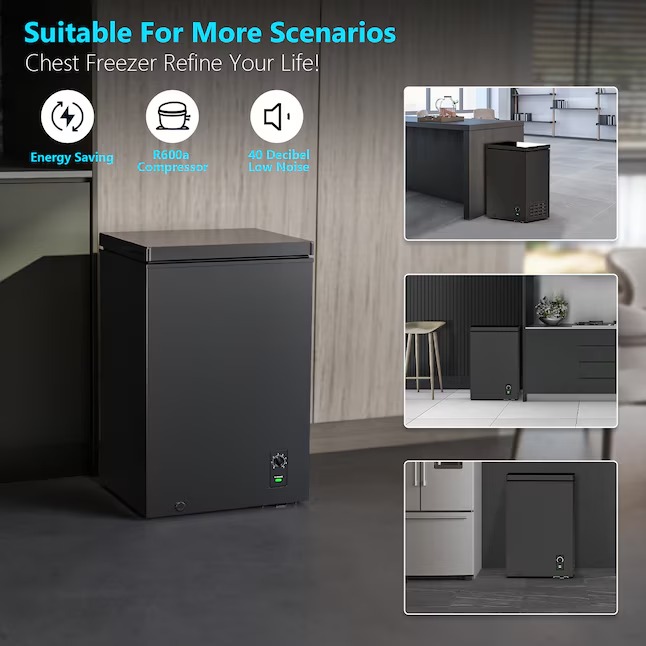 COWSAR LSD58CF97B 3.5-Cu. Feet Garage Ready Manual Defrost Chest Freezer ( Black )5_11zon