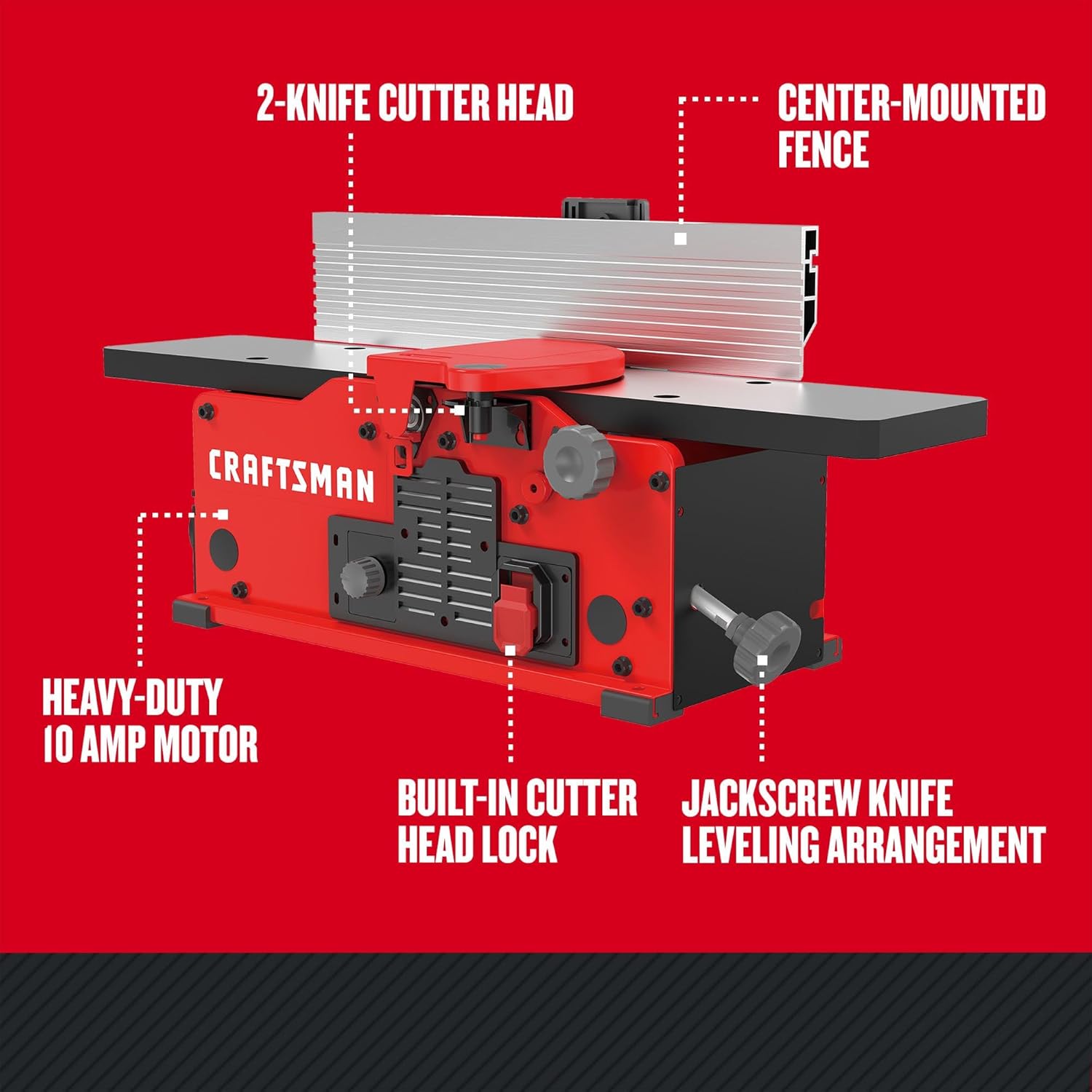 CRAFTSMAN Benchtop Jointer, Up to 22,000 cuts per Minute, 10 Amp, Corded (CMEW020)1