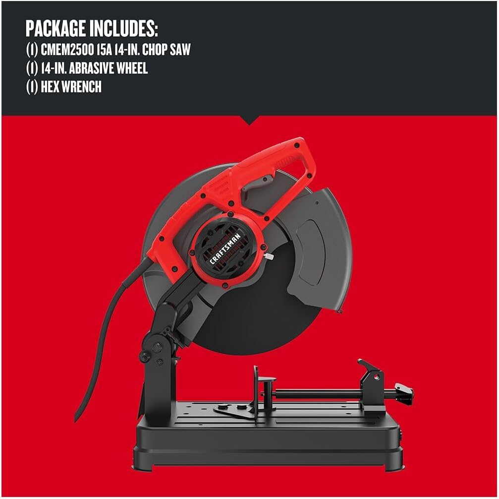 CRAFTSMAN Chop Saw, 14 inch, 15 Amp, Corded (CMEM2500)5