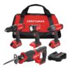 CRAFTSMAN CMCK400D2 V20 20-volt Max 4-Tool Power Tool Combo Kit with Soft Case (2-Batteries and Charger Included)