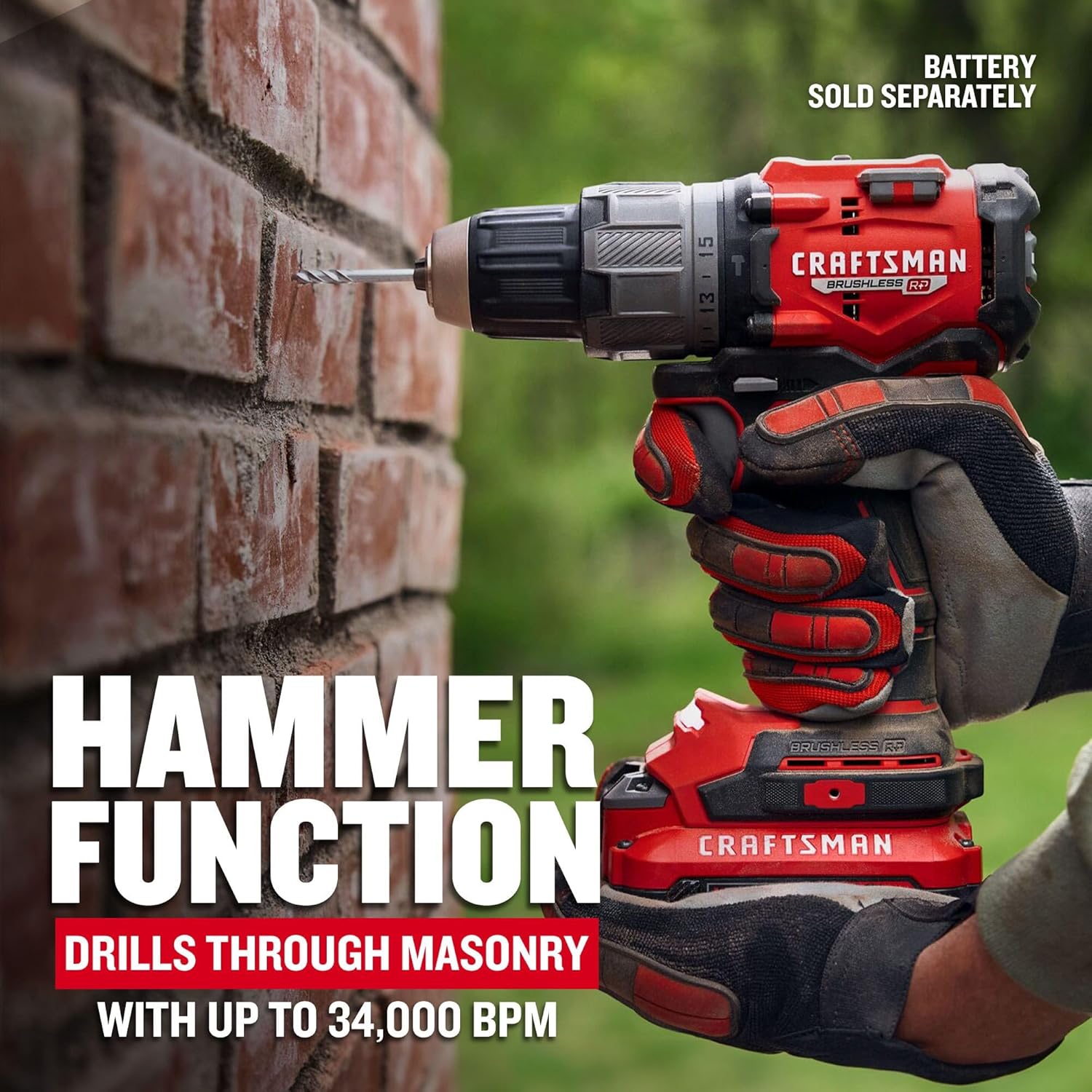 CRAFTSMAN V20 BRUSHLESS RP 1 2 in. Hammer Drill (Tool Only) (CMCD726B)4