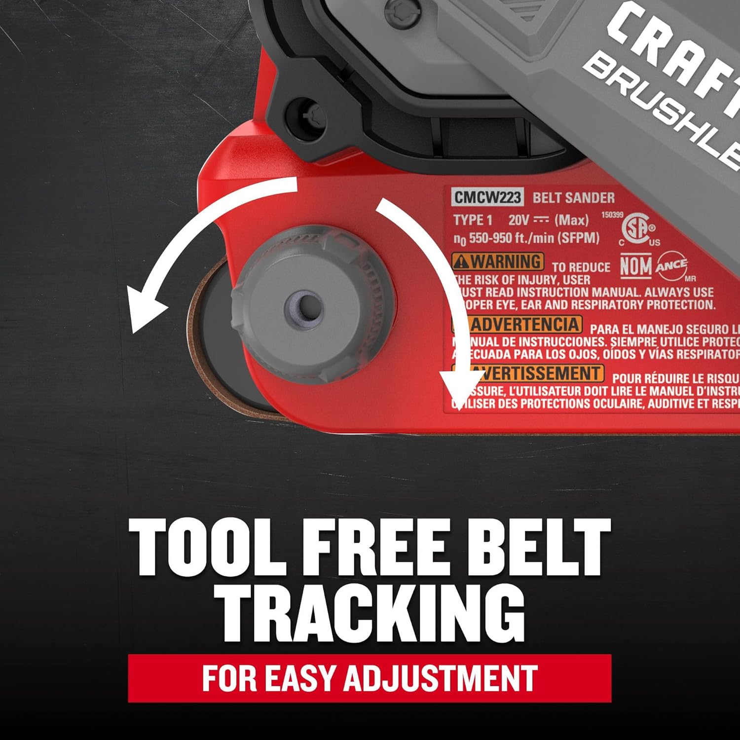 CRAFTSMAN V20 Brushless Rp Belt Sander (CMCW223B)6