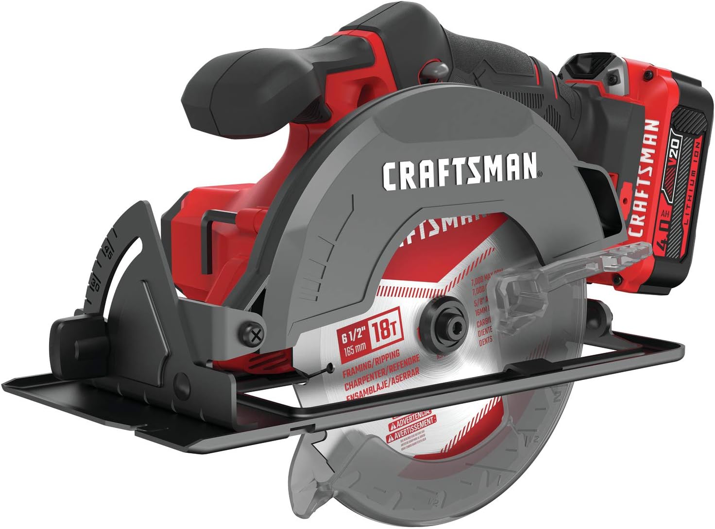CRAFTSMAN V20 Cordless Circular Saw Kit, 6-1 2 inch, Battery and Charger Included (CMCS500M1) CRAFTSMAN V20 Cordless Circular Saw Kit, 6-1 2 inch, Battery and Charger Included (CMCS500M1)
