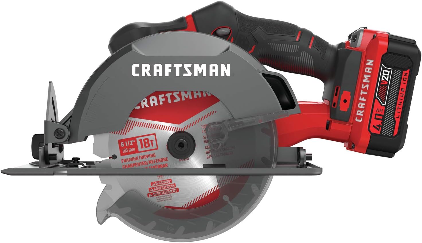 CRAFTSMAN V20 Cordless Circular Saw Kit, 6-1 2 inch, Battery and Charger Included (CMCS500M1)5