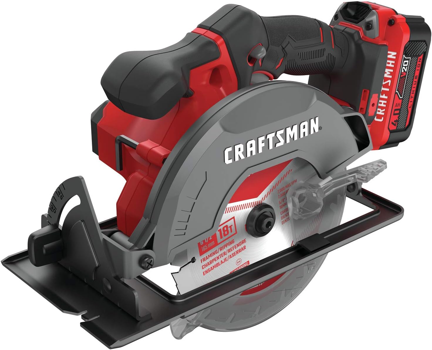 CRAFTSMAN V20 Cordless Circular Saw Kit, 6-1 2 inch, Battery and Charger Included (CMCS500M1)6