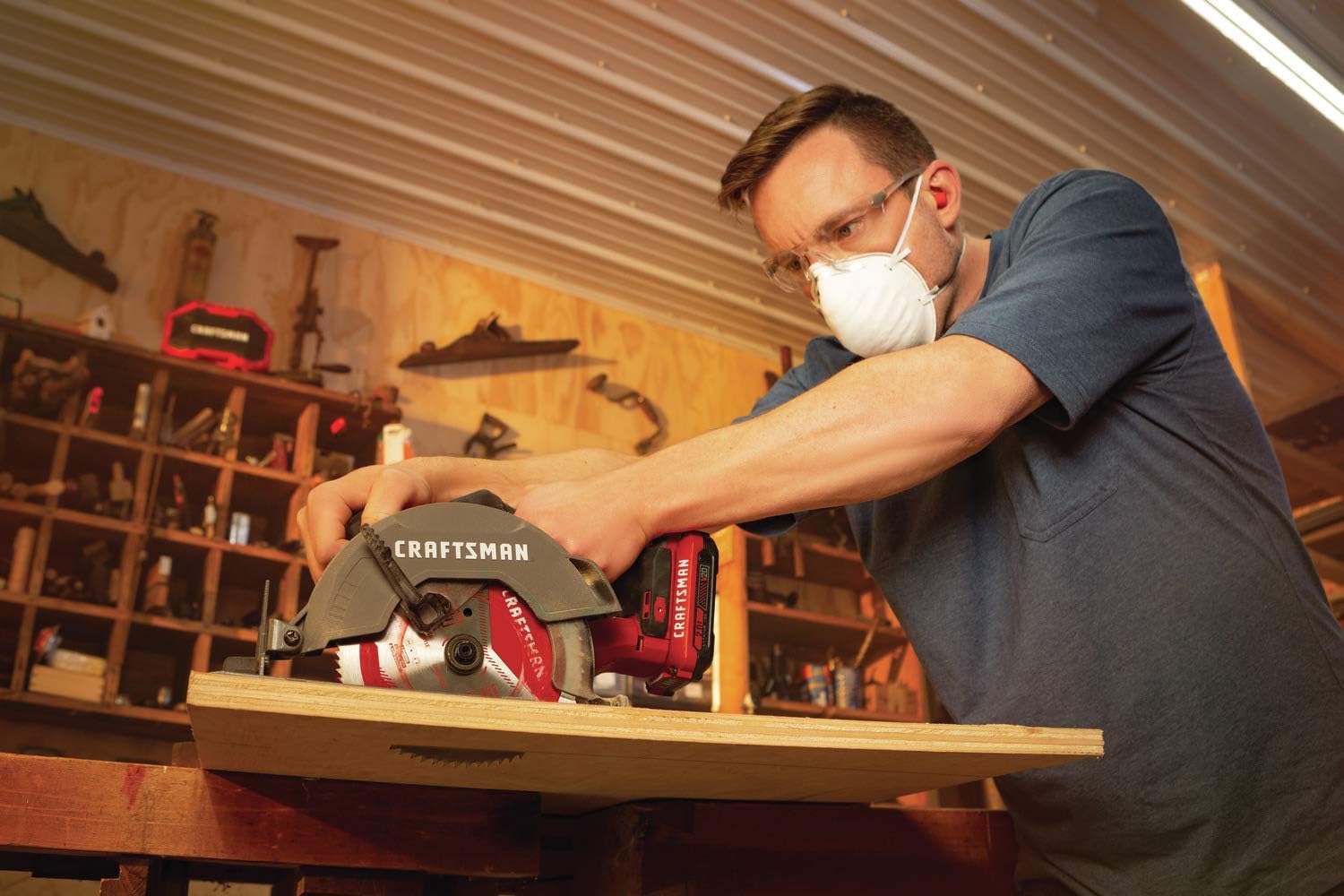CRAFTSMAN V20 Cordless Circular Saw Kit, 6-1 2 inch, Battery and Charger Included (CMCS500M1)o